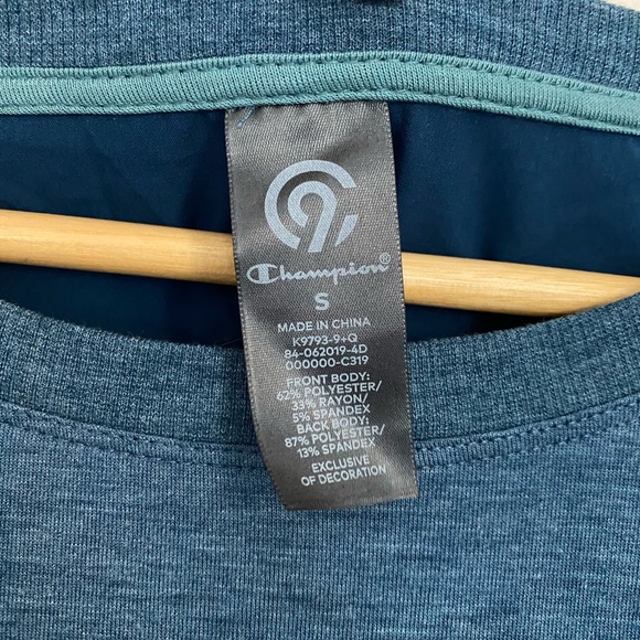 Champion C9 Blue Colorblock Running Athletic Longsleeve Top - Picture 4 of 13